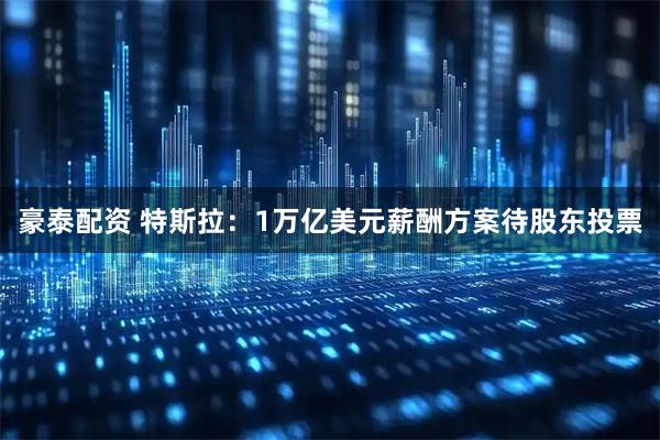 豪泰配资 特斯拉:1万亿美元薪酬方案待股东投票