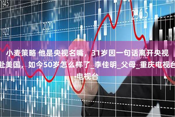 小麦策略 他是央视名嘴,31岁因一句话离开央视赴美国,如今50岁怎么样了_李佳明_父母_重庆电视台